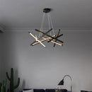 Modern LED pendant branch chandelier in metal nordic design