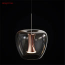 Modern clear glass LED pendant light for contemporary interior decor