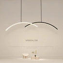 Modern LED chandelier with remote control and simple line