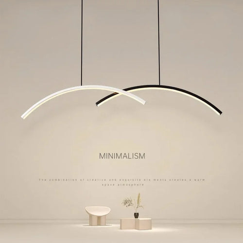 Modern LED chandelier with remote control and simple line - vue 4 sur 8