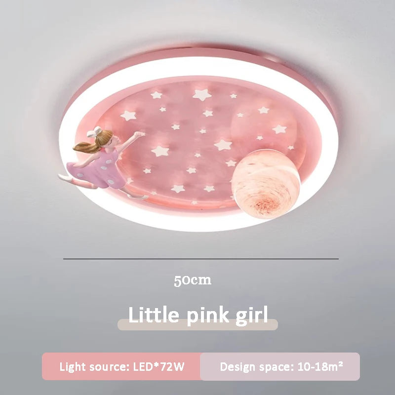 Cute unicorn astronaut children's ceiling light