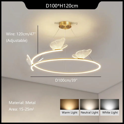 LED butterfly chandelier fashion creativity home - vue 10 sur 9