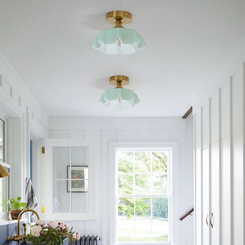 Coloured glass flower pendant light - vue 6 sur 16