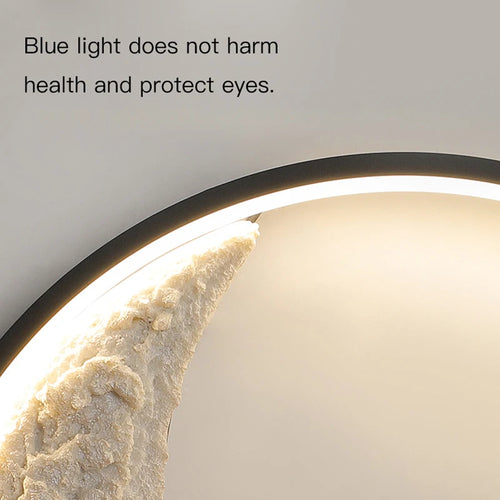 Nordic-style resin LED wall light moon design - vue 5 sur 17