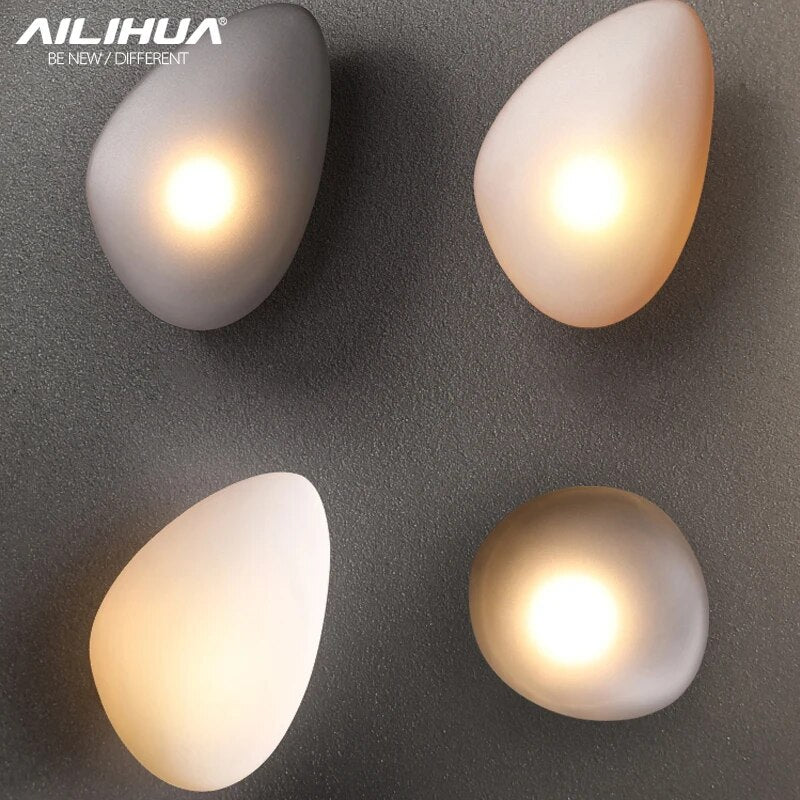 Nordic pebble wall light creative and simple