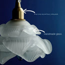 Retro brass and glass petal pendant light for interior decoration
