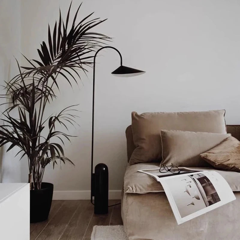 Adjustable marble and stone floor lamp