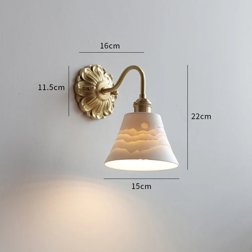 Modern smoked grey glass LED wall light copper indoor - vue 14 sur 23