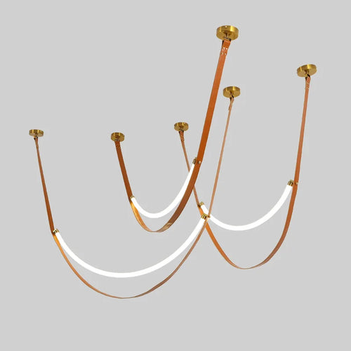 Modern leather belt with LED pendant for decorative lighting