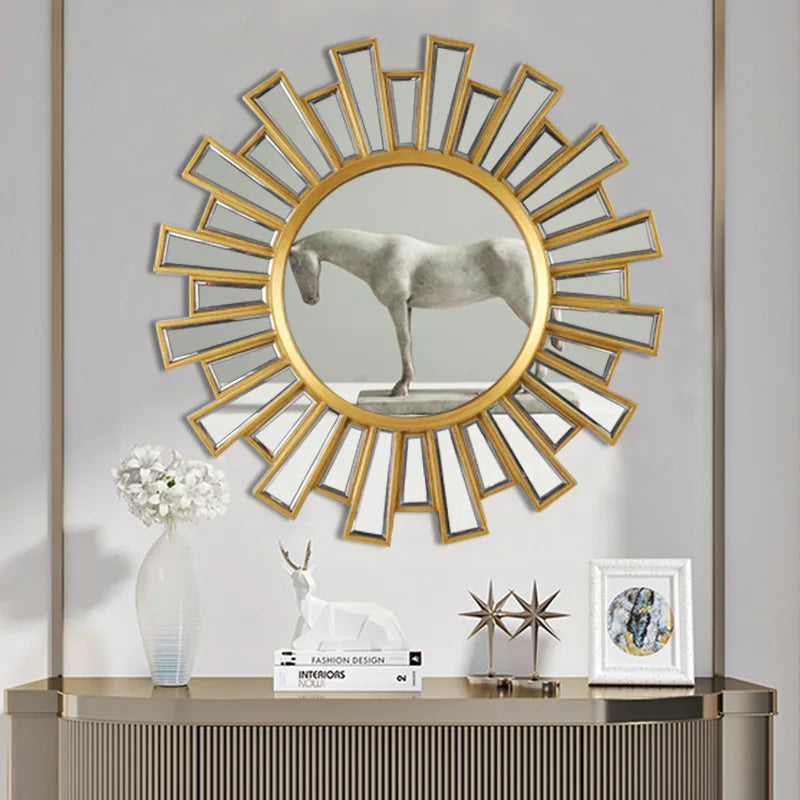 round decorative mirror for restaurant and bathroom - vue 8 sur 8