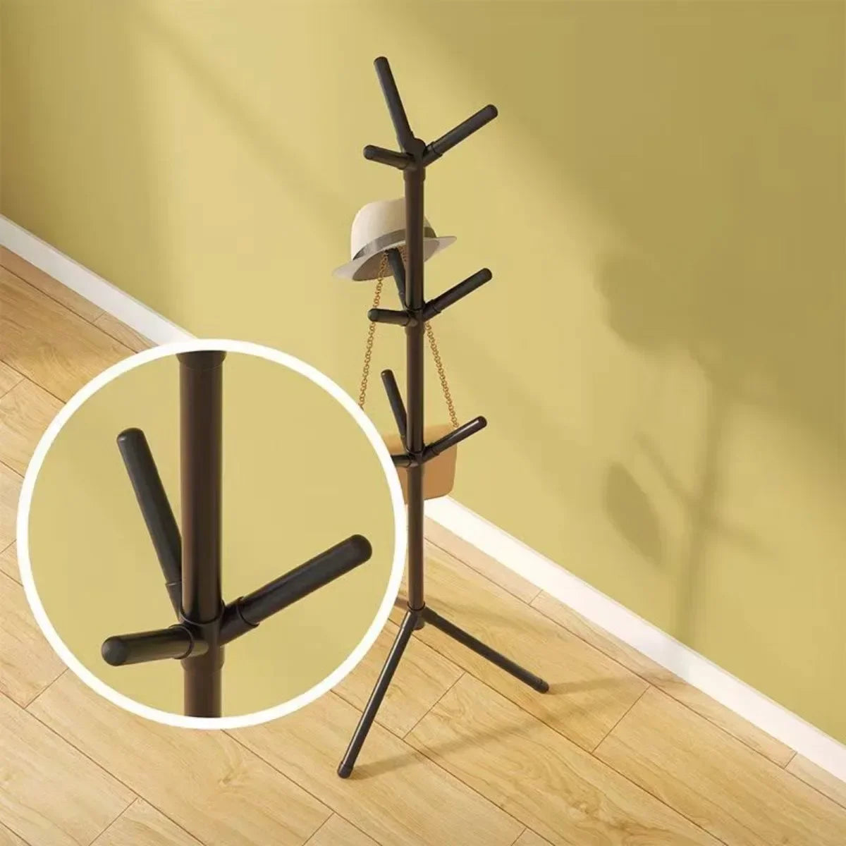 porte-vêtements et chapeaux support vertical en forme de branche - vue 5 sur 8