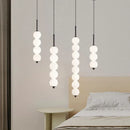 Nordic glass pendant light LED copper gourd 3-8 heads bedside hanging lamp for study, bedroom and living room