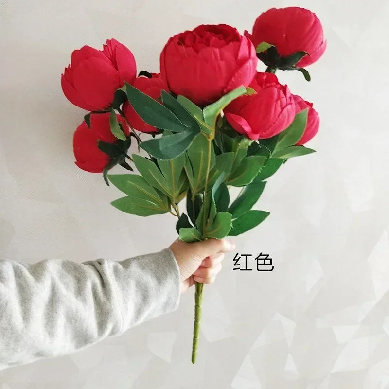 Artificial peony bouquets for elegant home decoration - vue 9 sur 14
