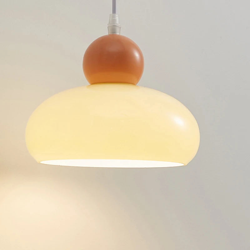 French art glass LED pendant lamp e27 bauhaus - vue 5 sur 8
