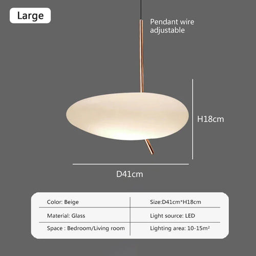 Nordic LED pendant lamp with touch switch and glass pebbles - vue 9 sur 8