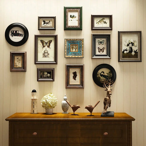 Creative retro European wooden wall photo frame