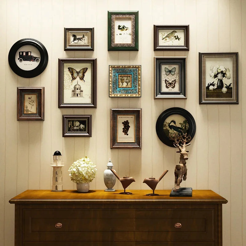 Creative retro European wooden wall photo frame