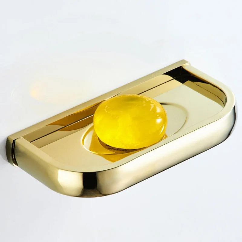 elegant and practical brass wall-mounted soap dish for bathroom