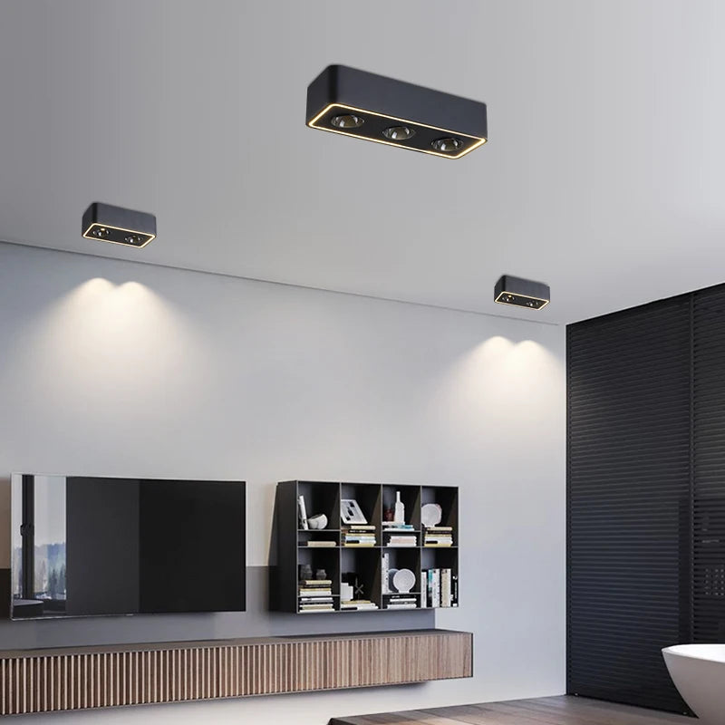 Bold anti-glare square LED surface mounted ceiling light - vue 4 sur 16