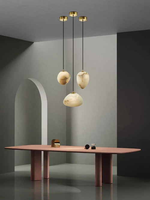 lustre suspendu en marbre géométrique design moderne pour intérieur - vue 6 sur 12