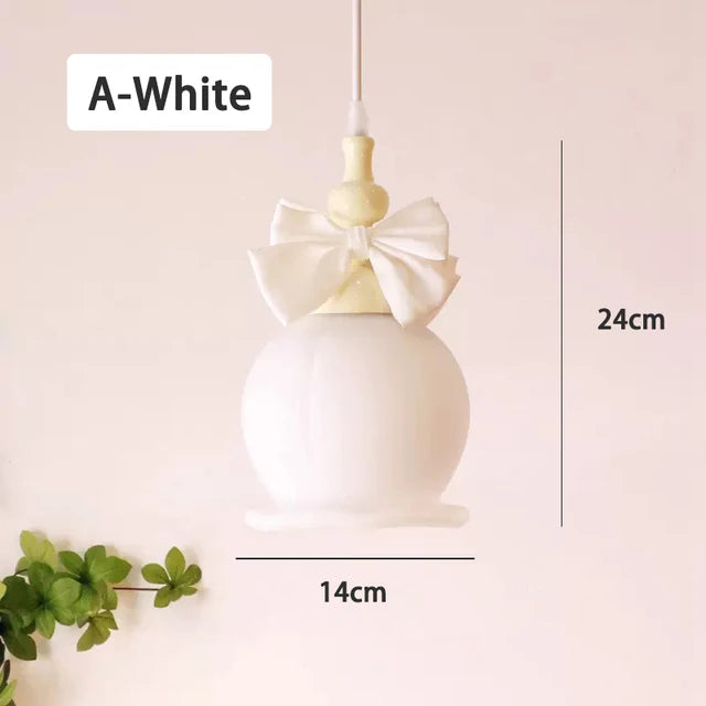Romantic pendant light for children with glass lampshade
