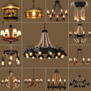 Vintage hemp rope and iron pendant light industrial style