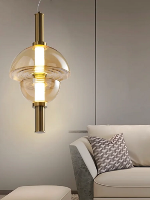 Nordic designer glass chandelier for modern spaces - vue 6 sur 11