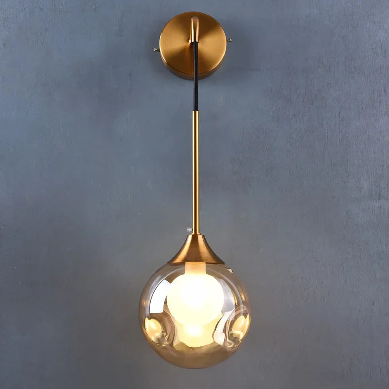 modern led wall light in the shape of a decorative ball