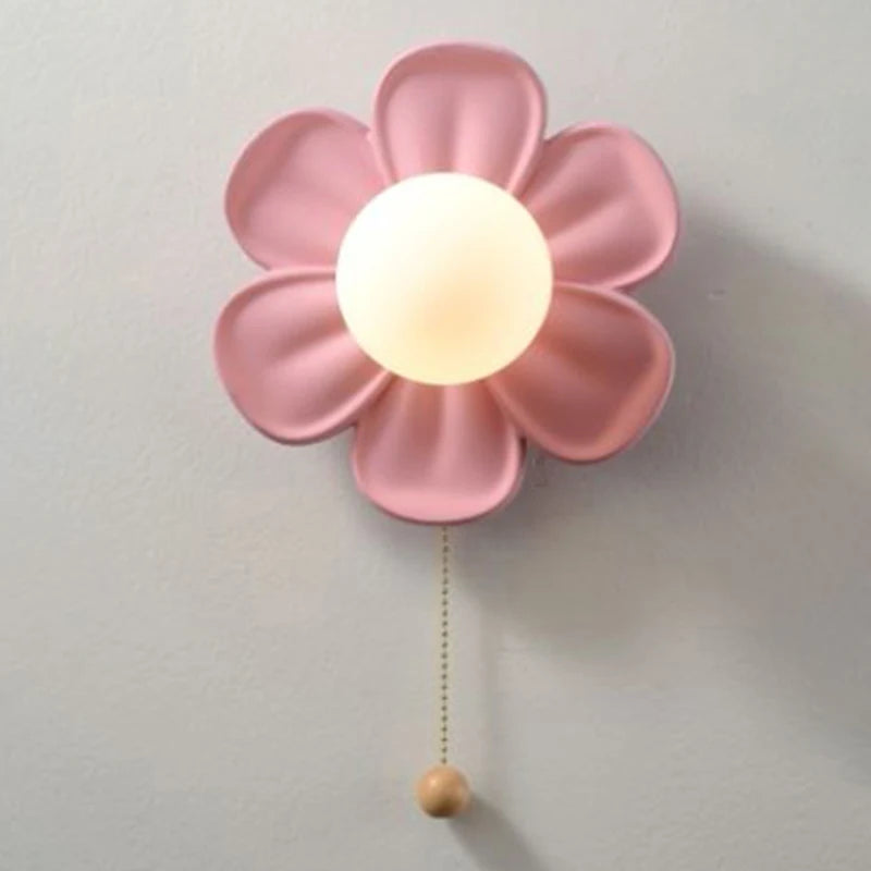 Flower wall light for modern princess bedroom