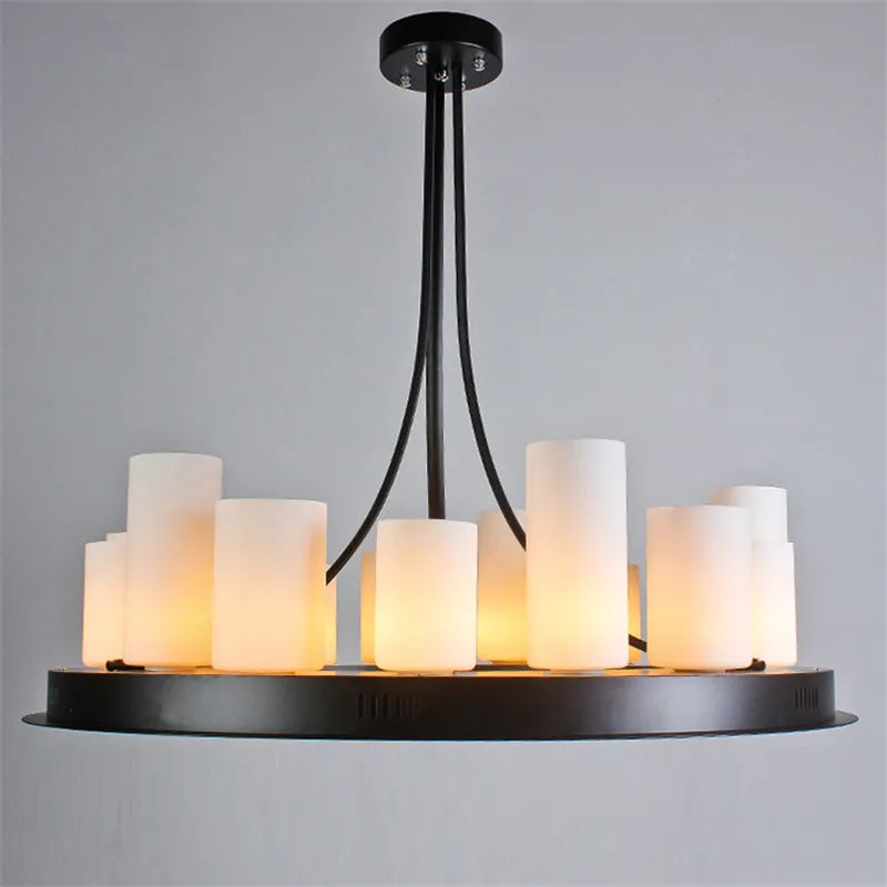 Vintage LED glass candle chandelier pendant for living room, dining, kitchen, restaurant