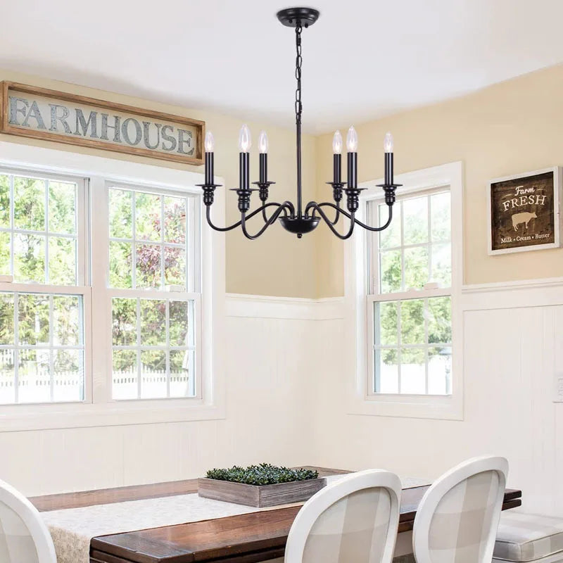 Vintage metal chandelier in industrial style for classic lighting - vue 5 sur 7