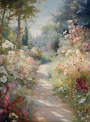Vintage countryside wildflower canvas painting