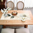 Abstract leaf table runner with botanical style