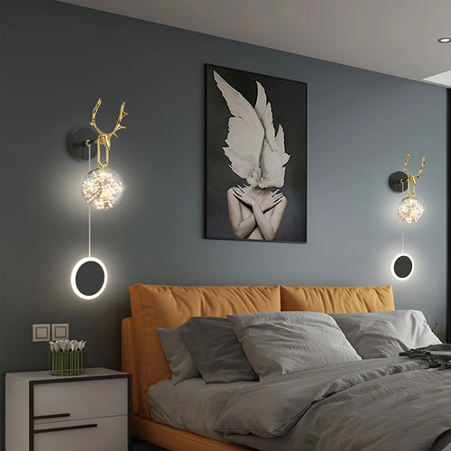 Nordic minimalist luxury star wall lamp bedside chandelier - vue 5 sur 18