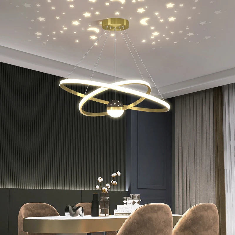 Modern silica LED pendant chandelier for restaurant and office - vue 3 sur 14