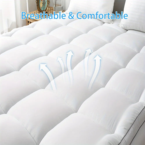 1pc Cooling Mattress Topper, Extra Thick Quilted Mattress Pad Cover with Deep Pocket, Fluffy & Soft Knitted Mattress Protector - vue 6 sur 6