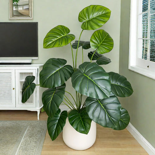 Artificial monstera plant with realistic leaves for indoor decoration - vue 3 sur 29