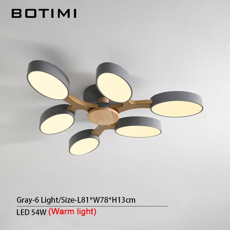 Grey tree-shaped LED ceiling light - vue 10 sur 32