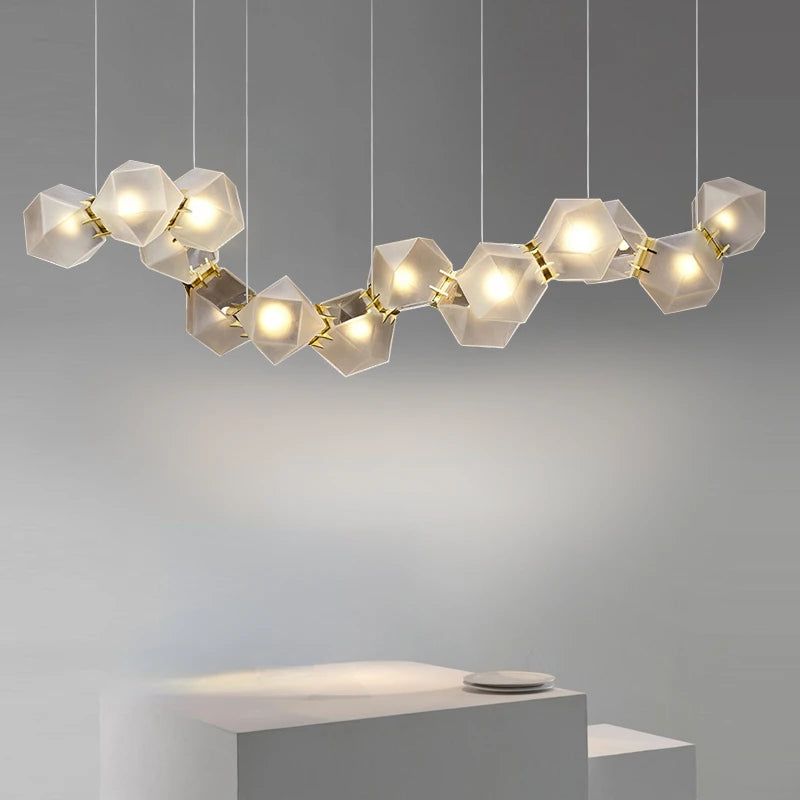 2024 Modern LED Chandelier Nordic Home Decoration  Club Front Desk Hanging Light Office Restaurant Ceiling Chandelier