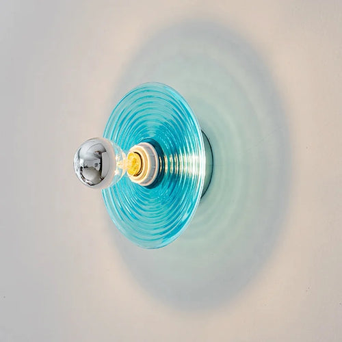Nordic ripple glass LED wall light for ambient decor - vue 2 sur 8