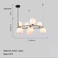 Nordic glass LED chandelier for home decoration