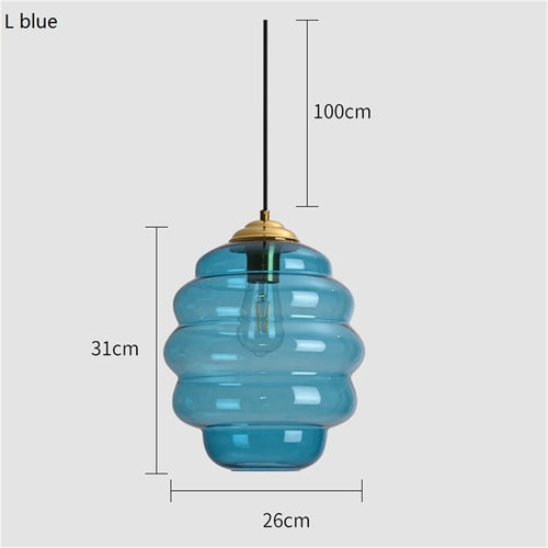 Modern nordic stained glass ball pendant light - vue 13 sur 15