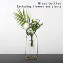 geometric wrought metal vase for modern decoration