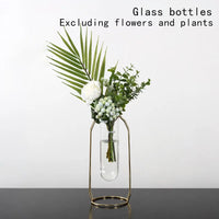 geometric wrought metal vase for modern decoration