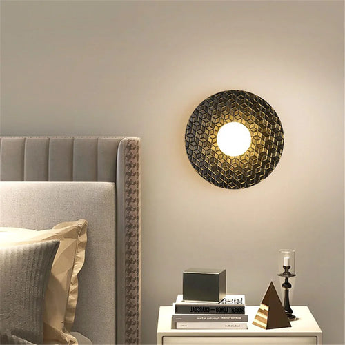 Nordic round metal LED wall light for modern interiors - vue 5 sur 23