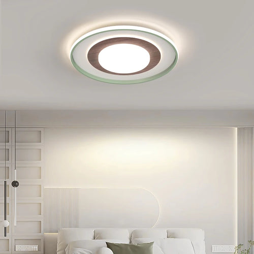 Minimalist square wood grain living room lamp - vue 5 sur 18
