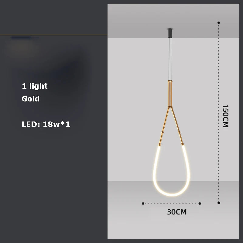 Art deco LED pendant chandelier