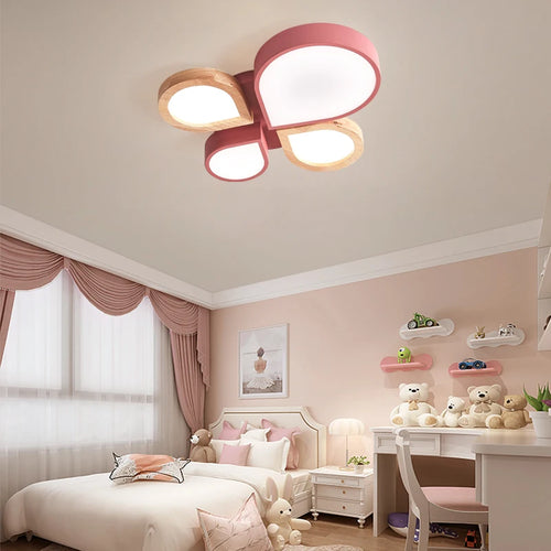 Nordic romantic wood art modern LED chandelier