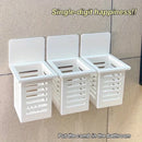 Self-adhesive wall-mounted toothpaste and toothbrush holder