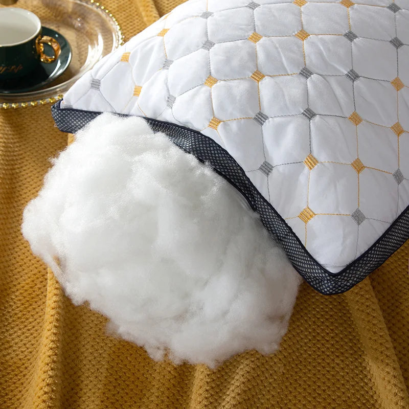 Full Sky Star Embroidered Fiber Pillow Core for Neck Protection, Quick Rebound, Not Easy to Deform, Not Collapse - vue 6 sur 7